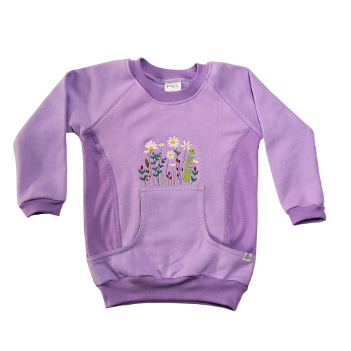 Raglan Chaser Top Lilac Flower Garden