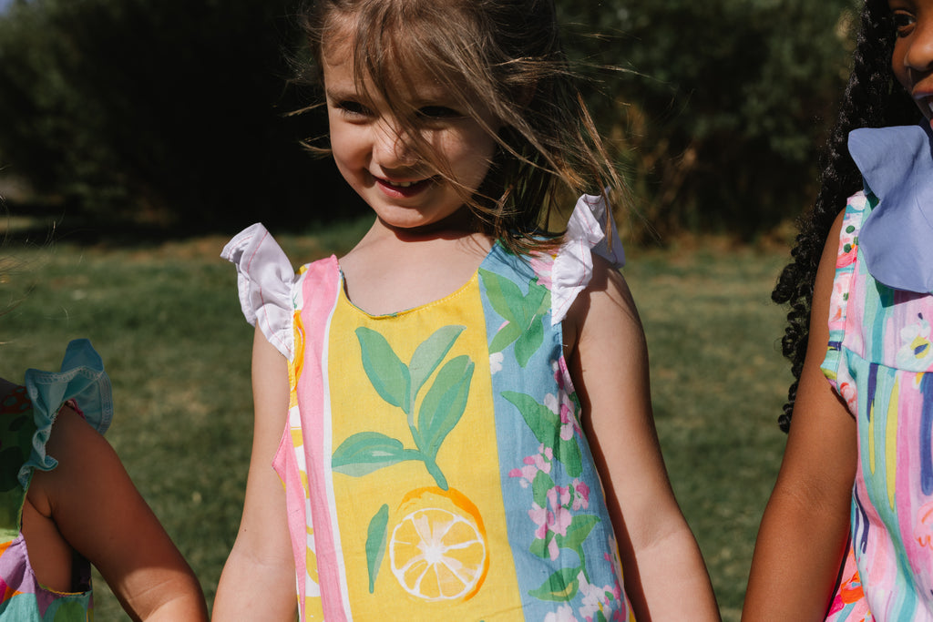 Girls Summer Dress Lemons print