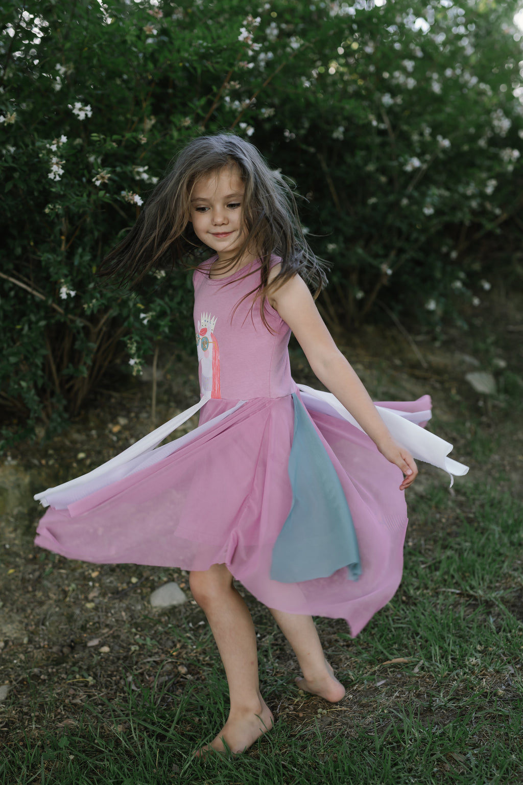 Girls Princess Dress Orchid Magical Pony print