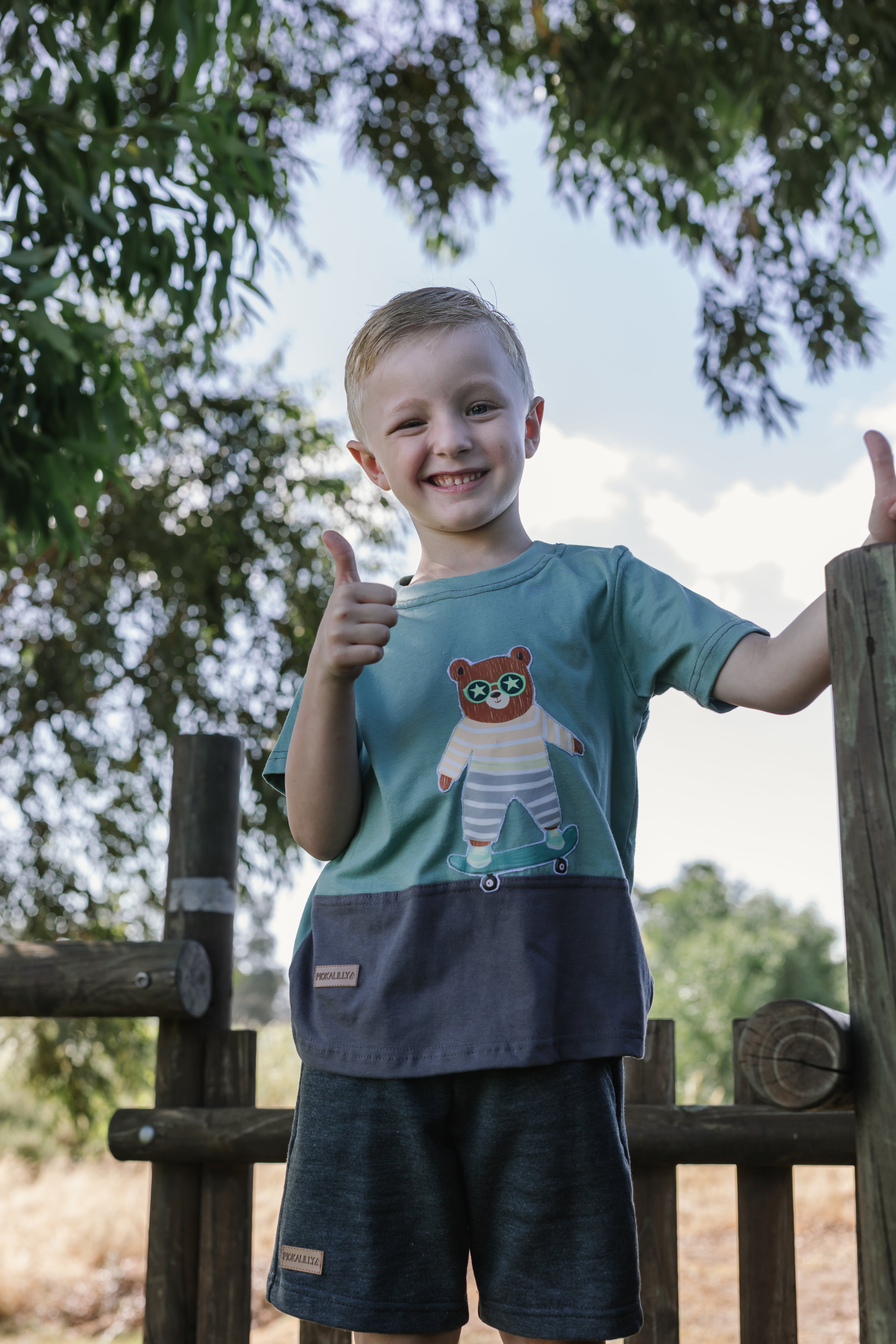 Boys T Shirts Bear On a Scooter print