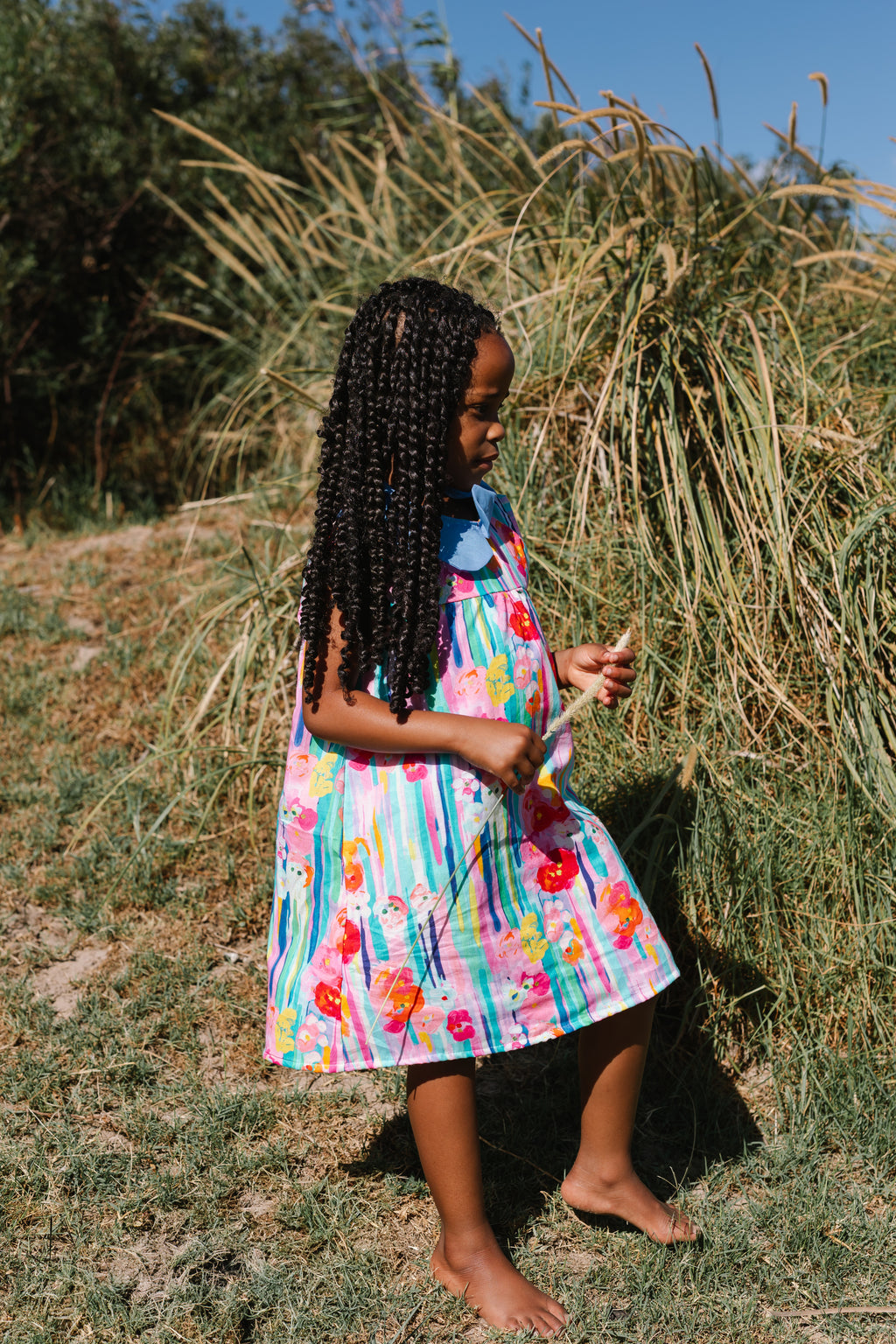 Girls Collar Flower Painting print