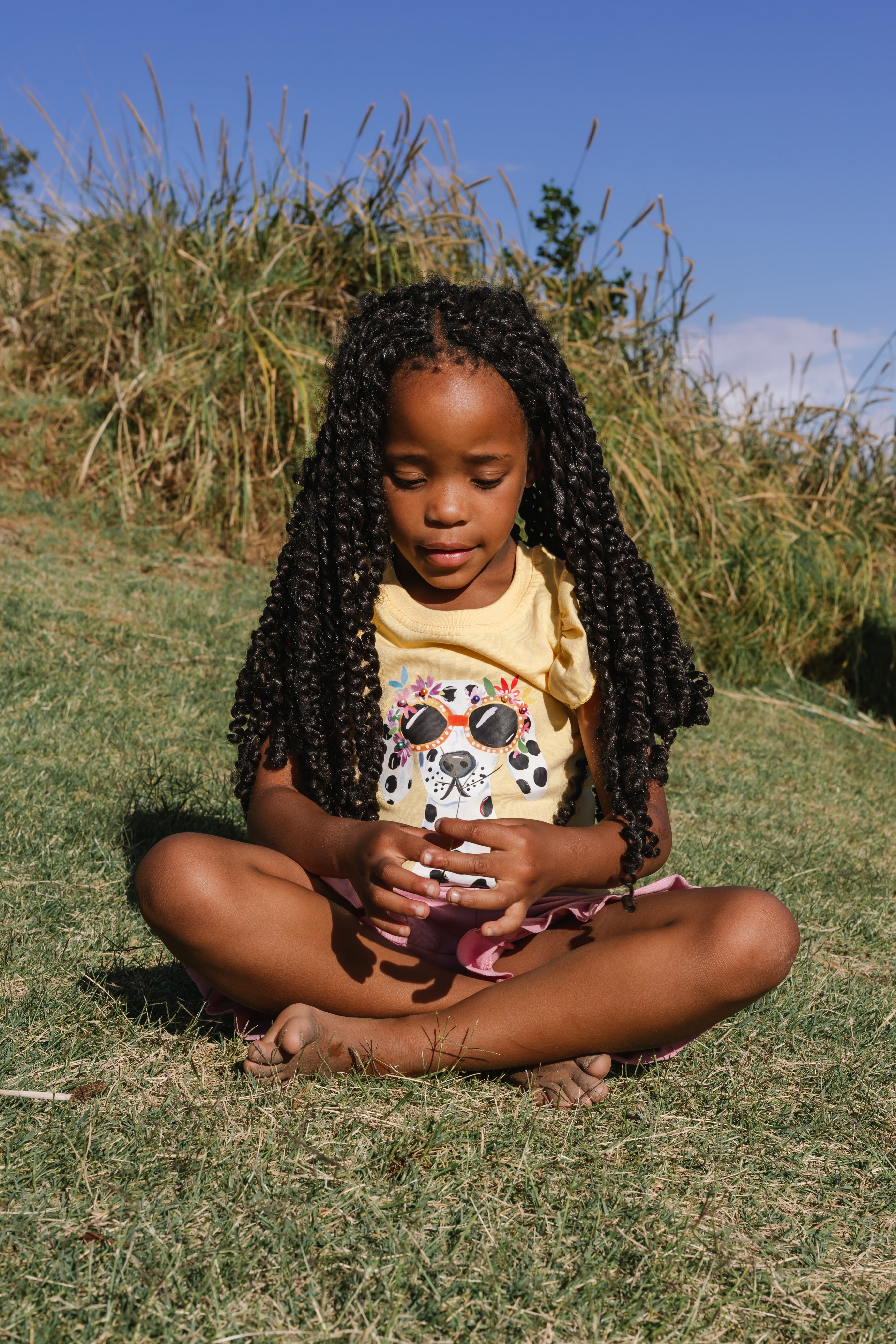 Girls T shirt Yellow Dog Print