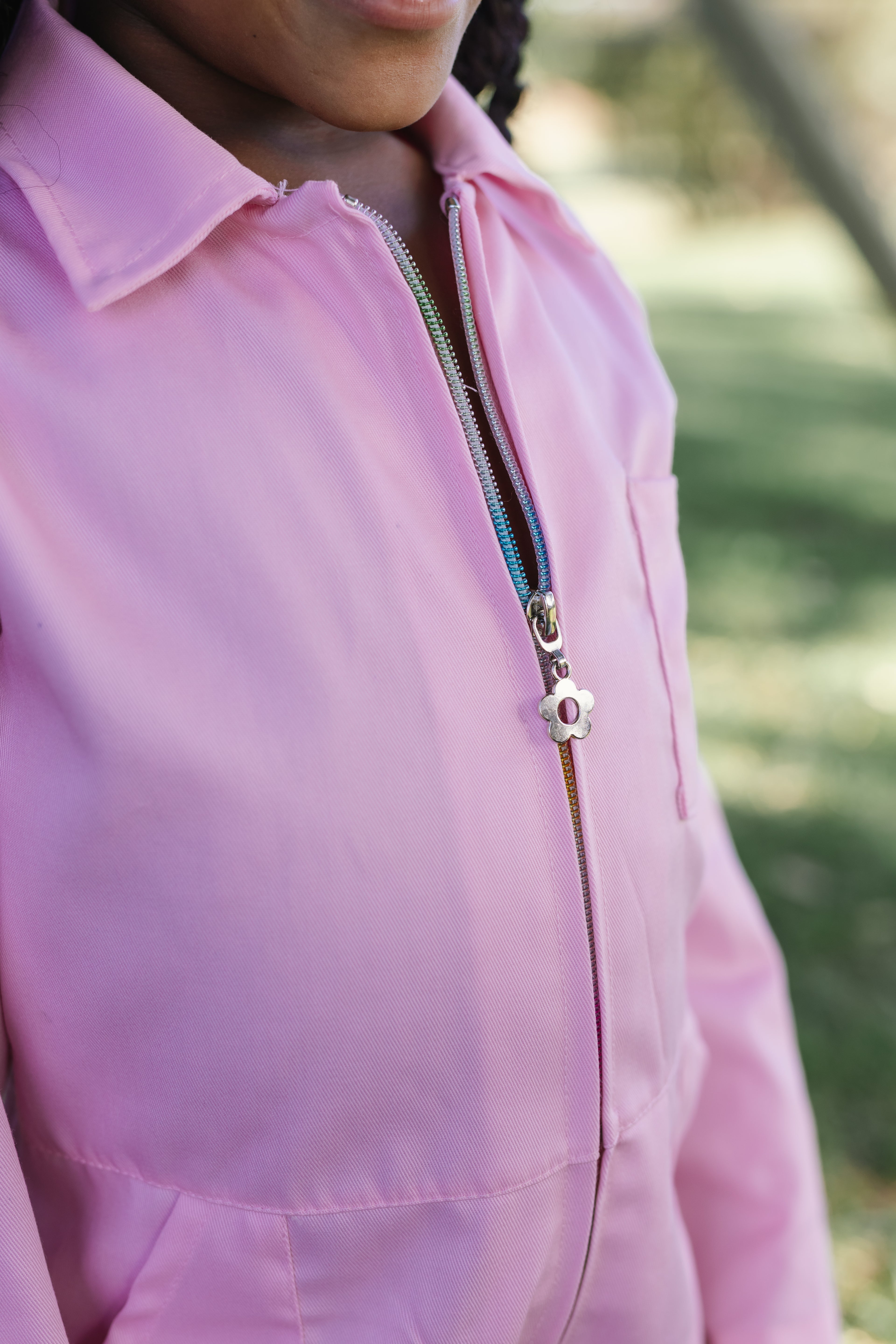 Overalls Light Pink print