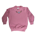 Embroidered Dusty Pink Top - Flower neck