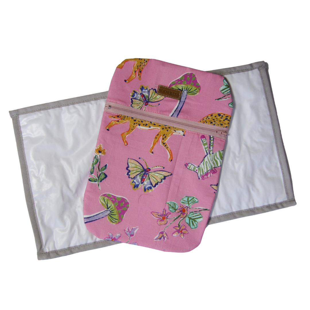 Pink diaper changing bags