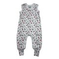 White Floral Baby Crawler suit
