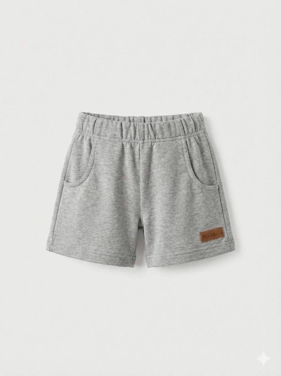 Boys Shorts Light Grey Melange print