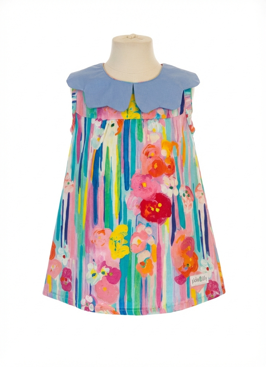 Girls Collar Flower Painting print