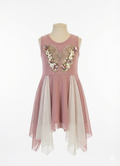 Girls Princess Dress Dusty Pink Butterfly Sparkle
