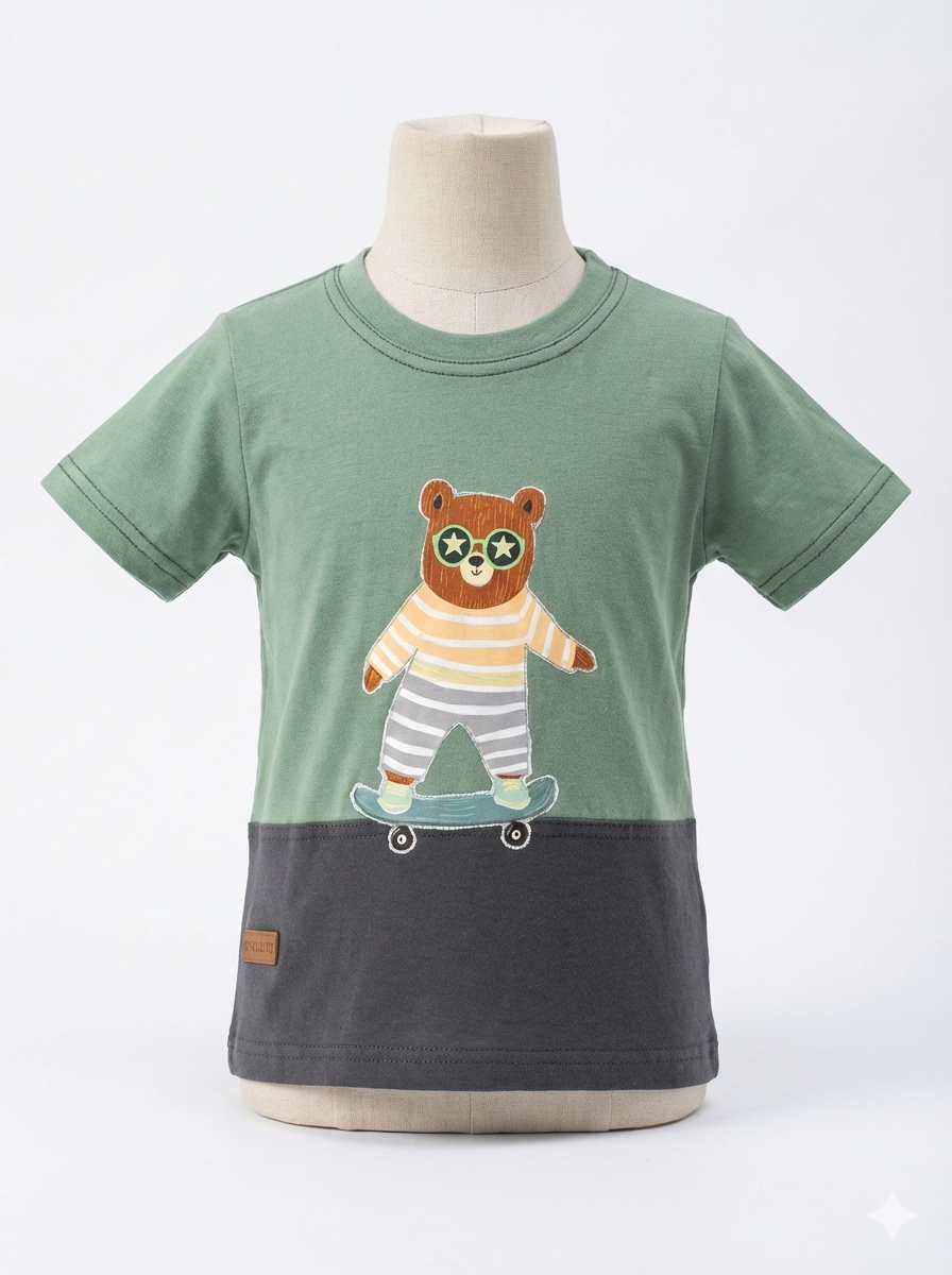 Boys T Shirts Bear On a Scooter print