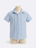 Boys Button Shirt Denim Stripes