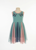 Girls Princess Sage and Dusty Pink Butterflies print