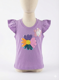 Girls T shirt Lilac Flowers print