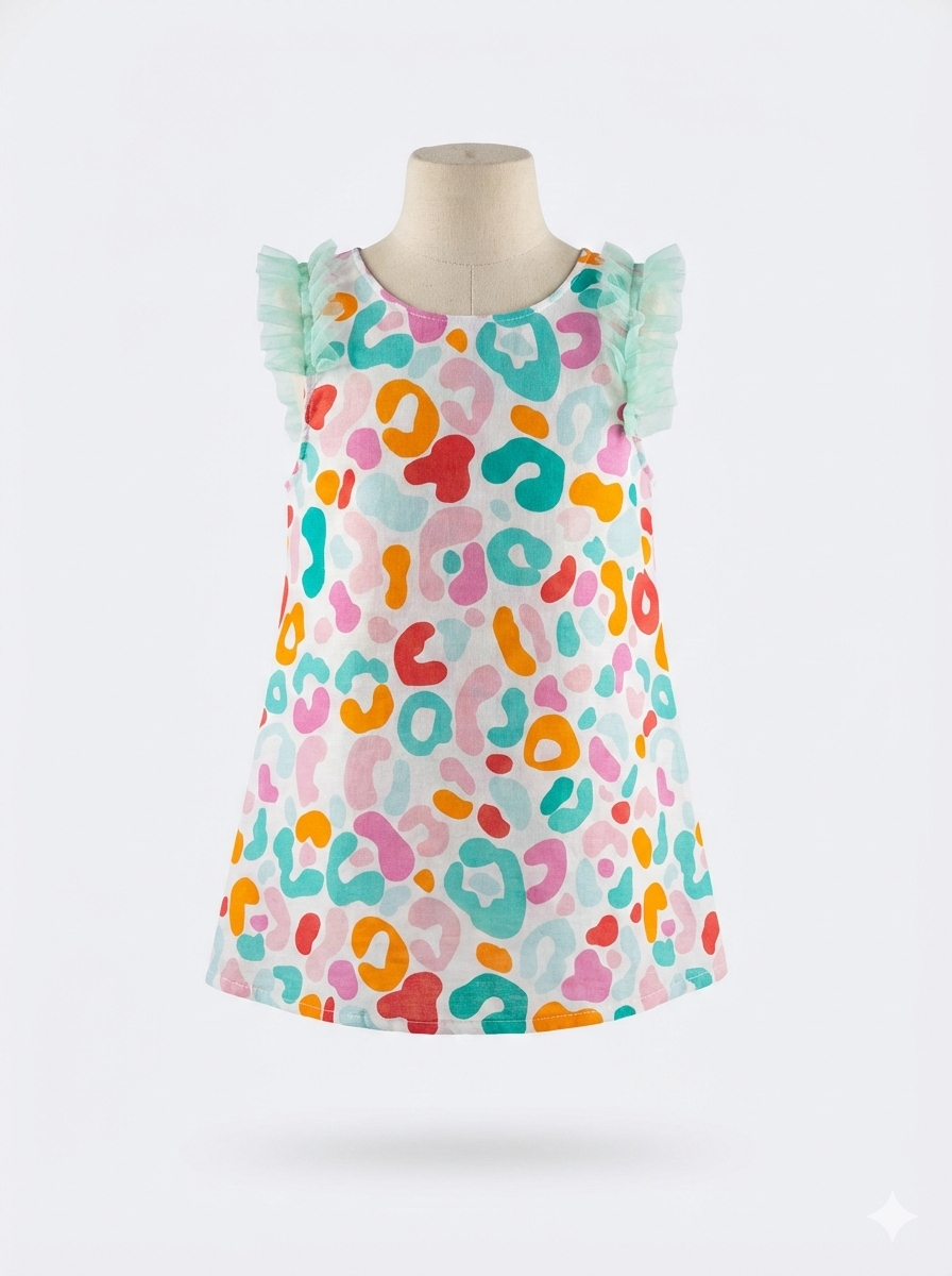 Girls Summer Colourful Cheetah print