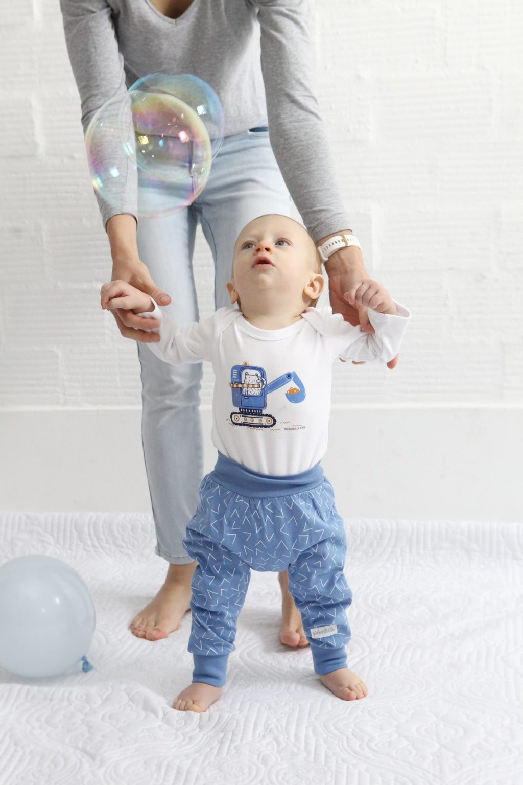 Navy earthmover harem pants