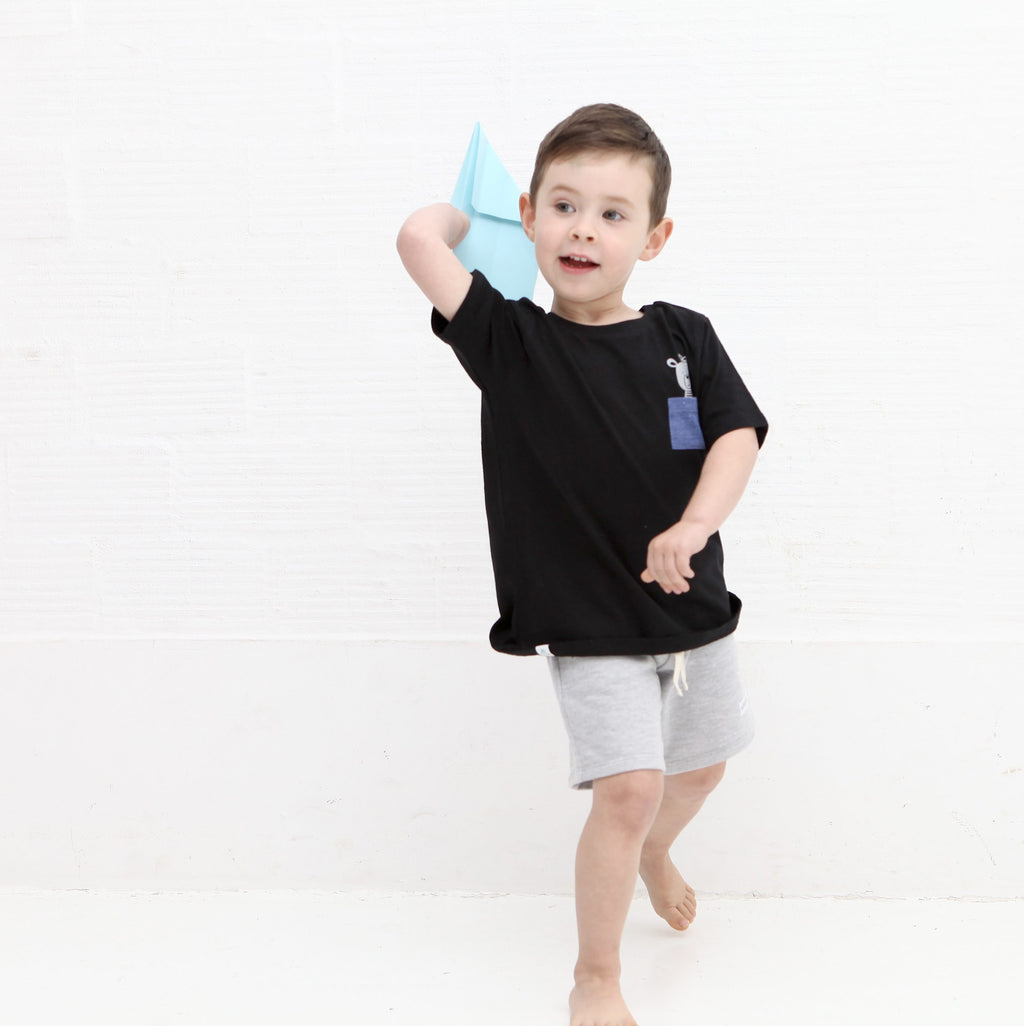 Boys plain grey melange shorts