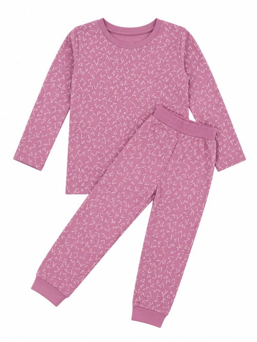 100% Cotton Girls Pajama Set Bundle (2-Pack) Navy Flowers & Pink Tic Tac