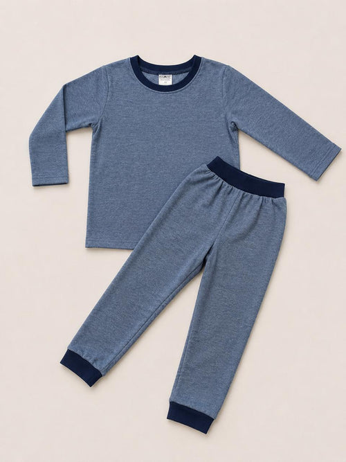 100% Cotton Boy Pajama Set Bundle (2-Pack) Navy Earth & Melange