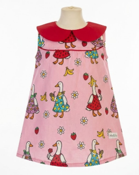 Girls Collar Goose With Strawberries print