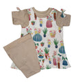3 pack Vases frill dress with t-shirt and pants set