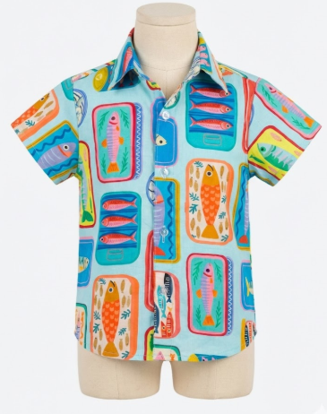 Boys Button Sardines print