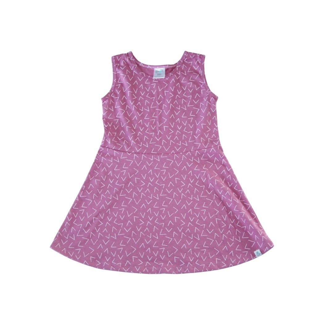 Orchid with tictac print summer twirl dress