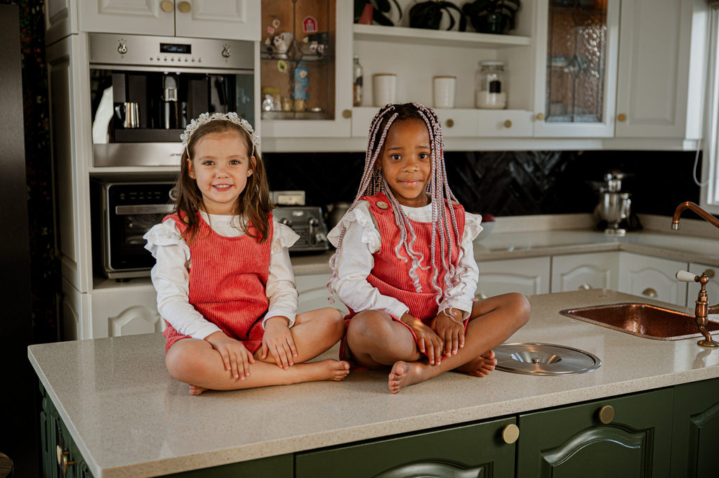 Candy Apple Pinafore (only available in Mustard Yellow and Silvery Grey)