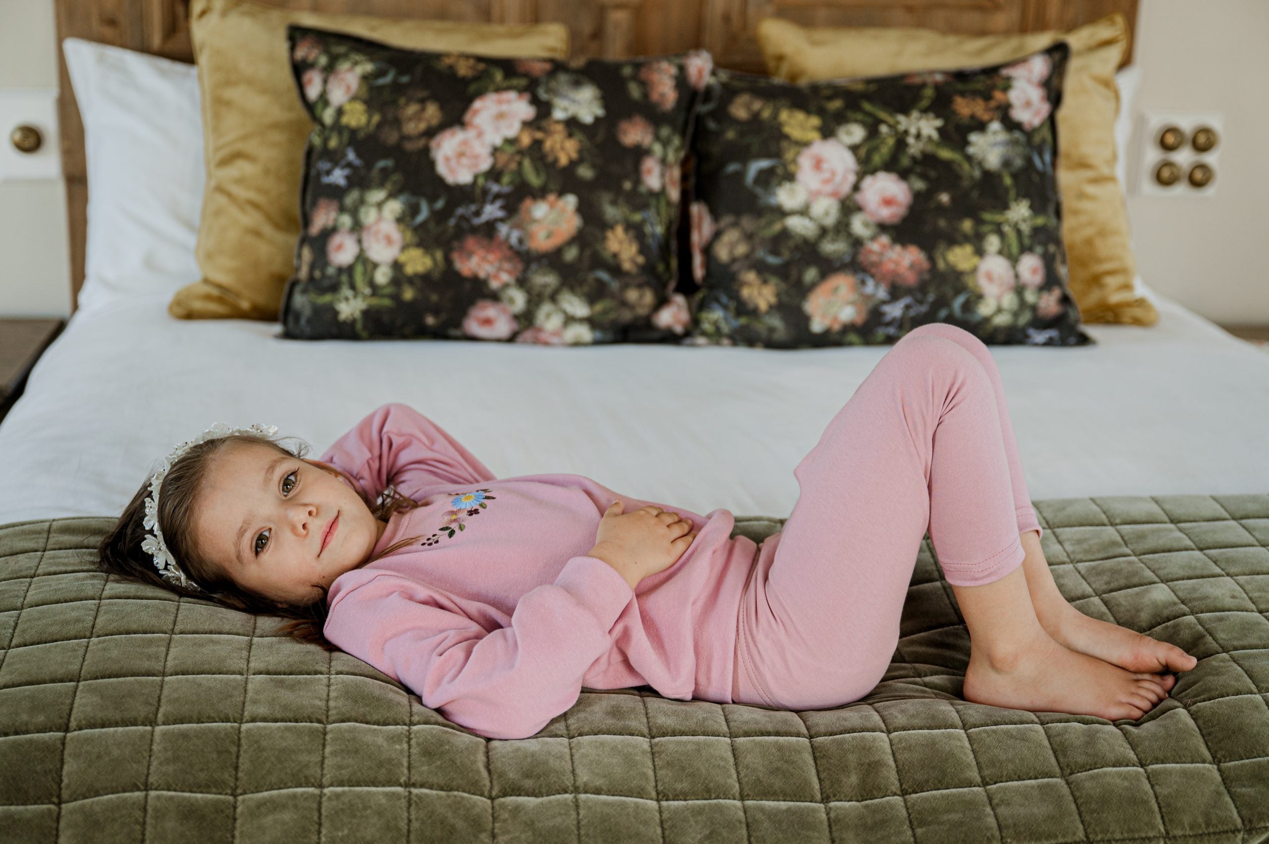 Embroidered Dusty Pink Top - Flower neck