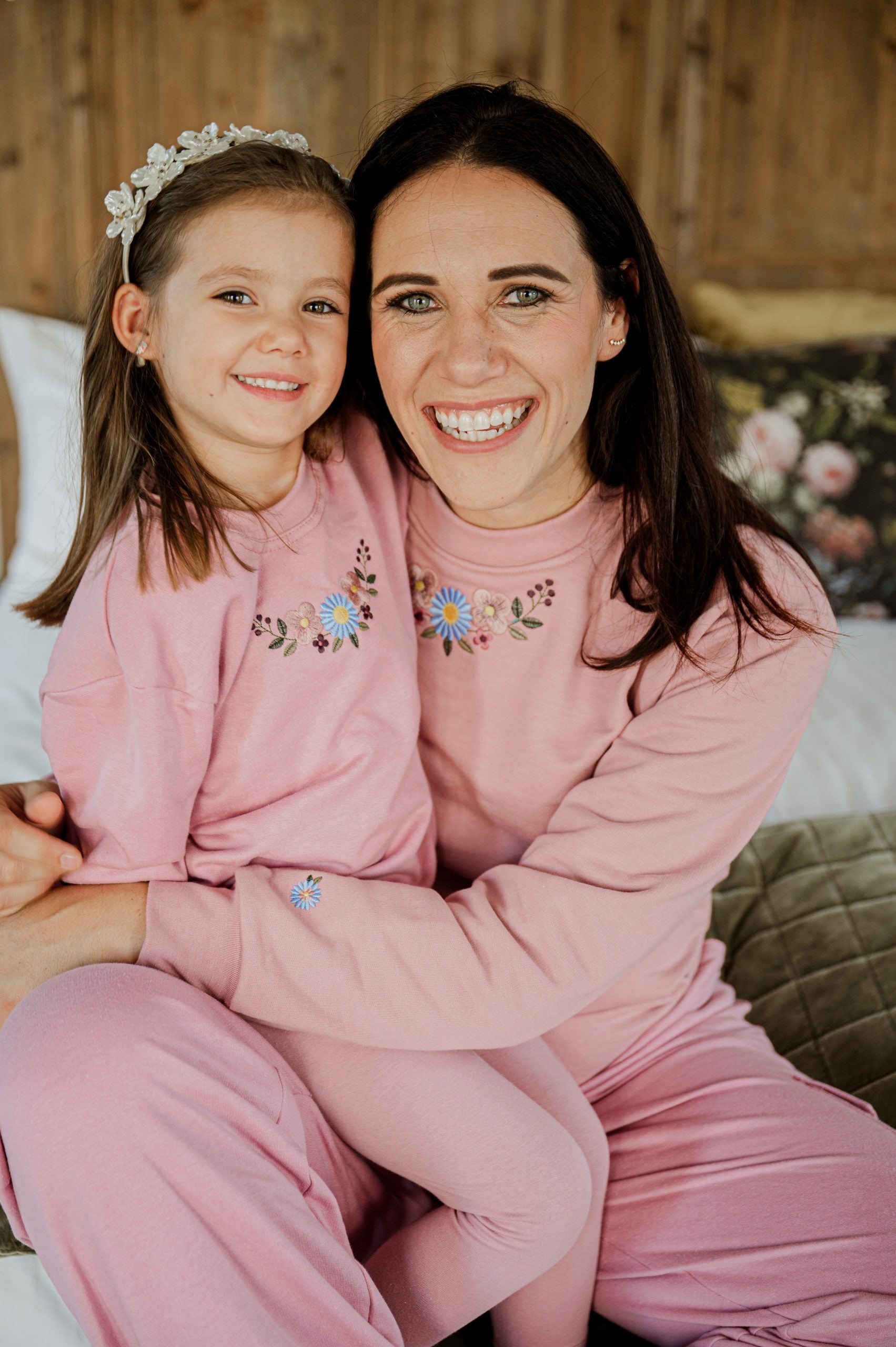Embroidered Dusty Pink Top - Flower neck