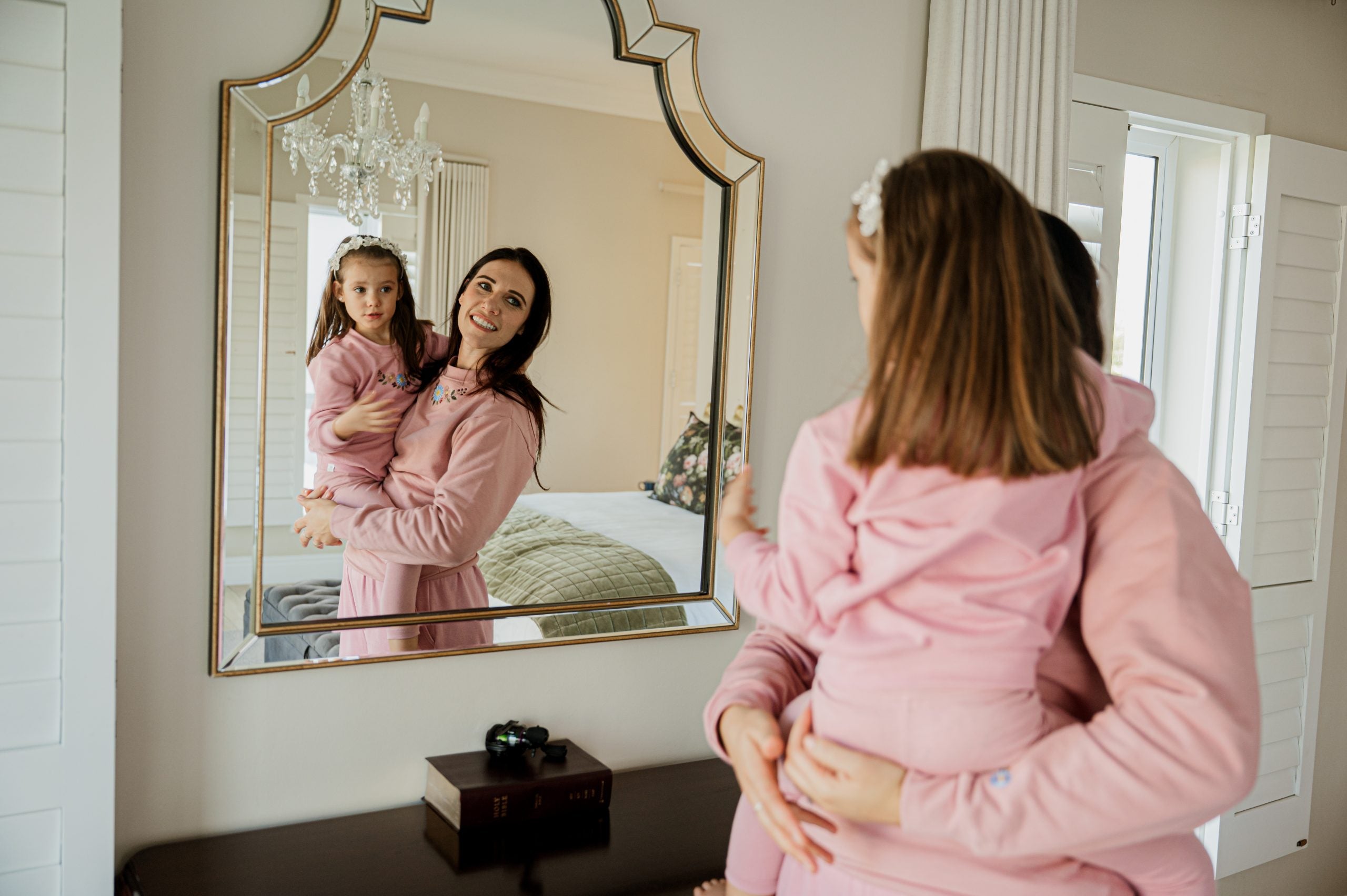 Embroidered Dusty Pink Top - Flower neck